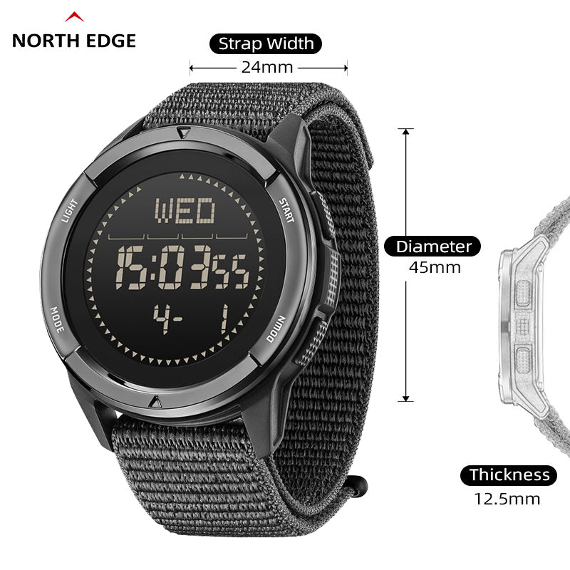 NORTH EDGE ALPS Men's Digital Carbon fiber Watch.