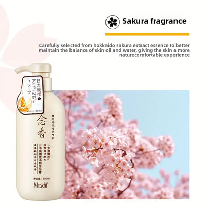 2pcs Sakura Japanese Hair Growth Conditioning Maxfit Cherry Blossom Amino Acid Shampoo – 300ml - a set of 1 Shampoo + 1 Conditioner