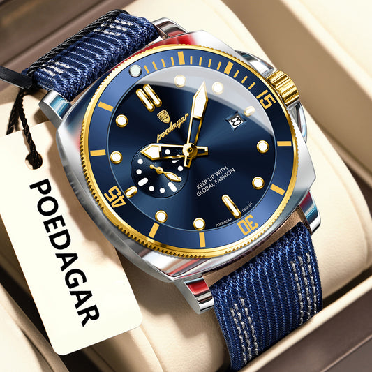 POEDAGAR Waterproof Date Sports Watch For Men