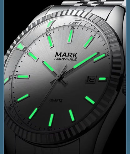 Mark Fairwhale Business Stainless Steel Quartz Men's Wristwatch,