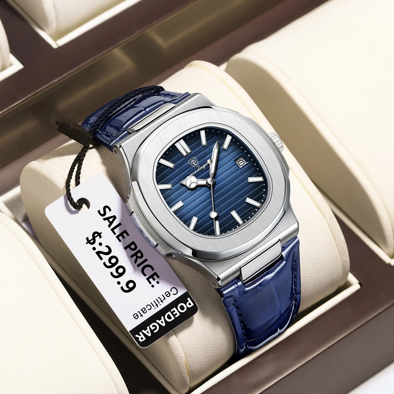POEDAGAR Brand Business Luminous Waterproof Watch For Men & women