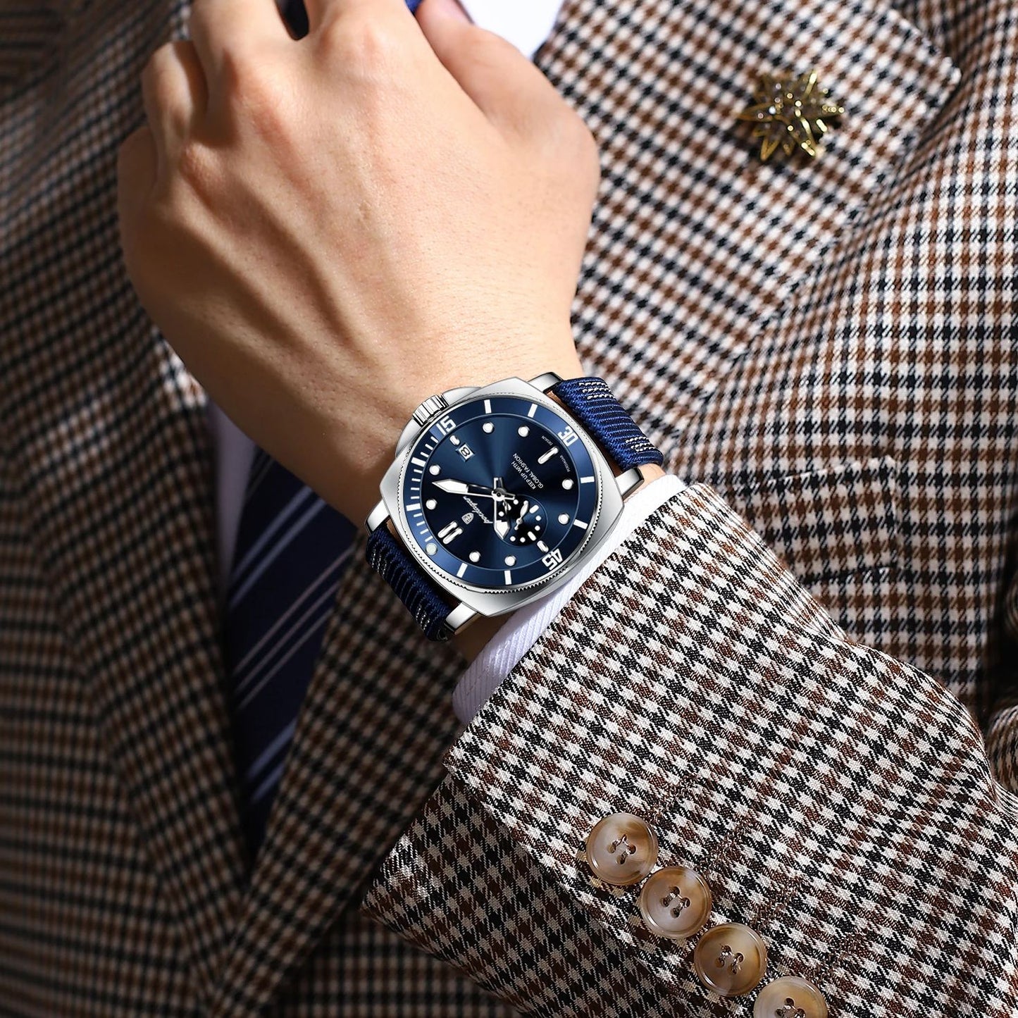 POEDAGAR Waterproof Date Sports Watch For Men