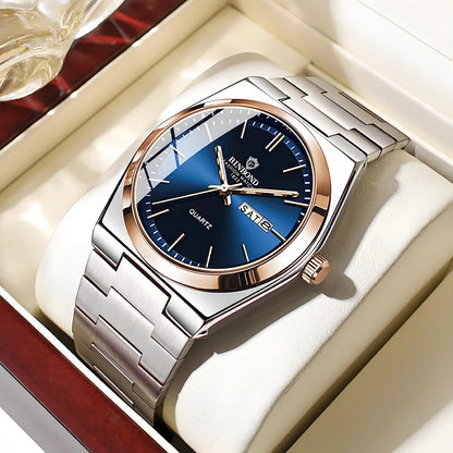 BINBOND Classic Quartz Watch with Day-Date Display