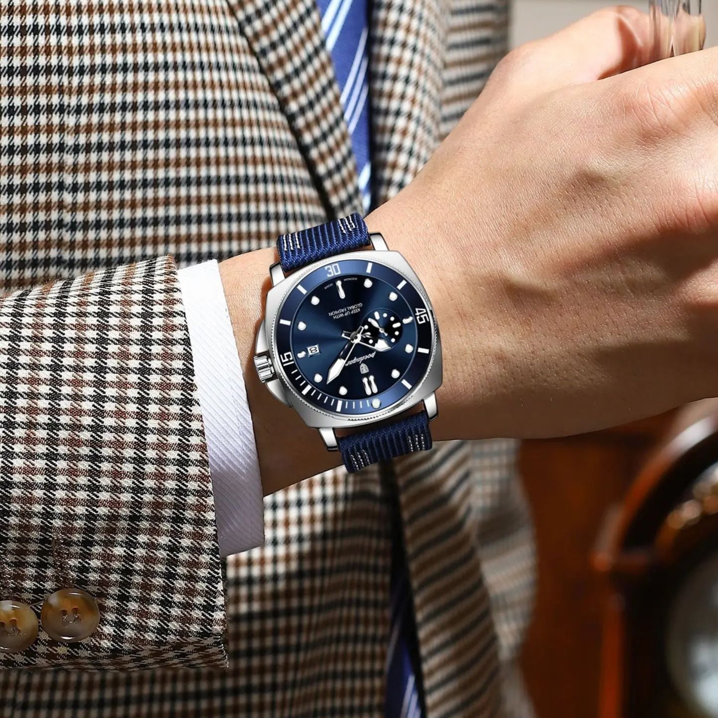 POEDAGAR Waterproof Date Sports Watch For Men