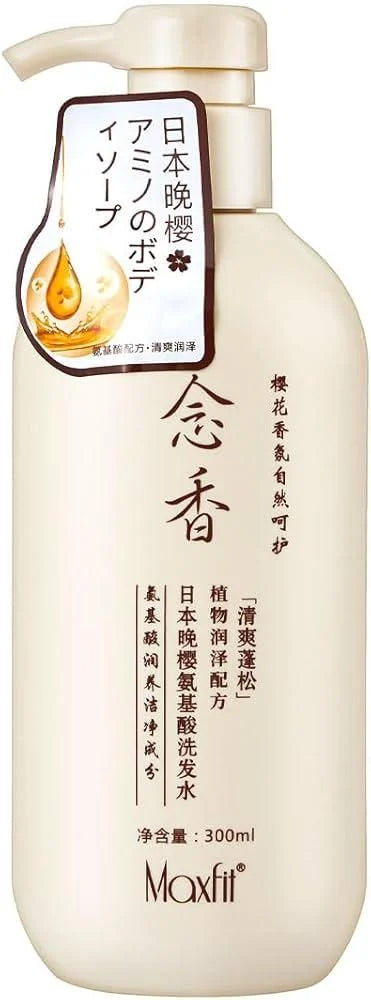 2pcs Sakura Japanese Hair Growth Conditioning Maxfit Cherry Blossom Amino Acid Shampoo – 300ml - a set of 1 Shampoo + 1 Conditioner