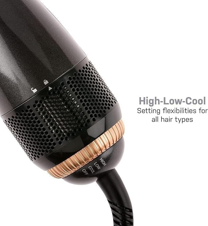 2-in-1 Hot Air Brush with Detachable Comb - Multifunctional Hair Dryer & Iron, Wet/Dry Use, Softens Hair, Gentle on Curly Hair, 1000W, 220-240V, European Plug, Blow Drying Hair Brush